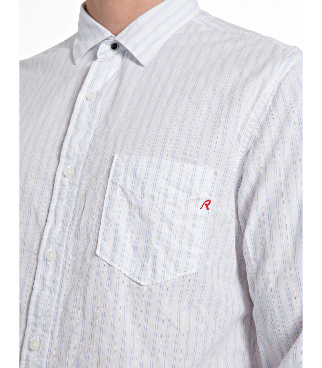 ストライプコットンドビーシャツ 詳細画像 ホワイト×ブルー 4